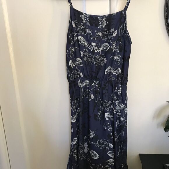 Parker Floral Ruffled Hi Low Midi V-Neck Dress - Picture 9 of 11